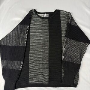 Black and Gray Striped Women’s Sweater Extremely Soft